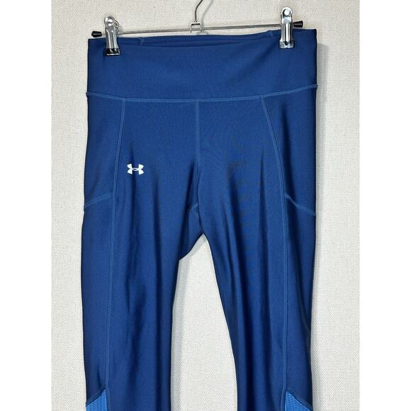 Under Armour UA Leggings Women’s Size Small Blue Elastic Waist Cropped - Picture 2 of 15
